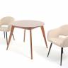 Стол Сканди К 100 орех с креслами Пичч велюр бежевый