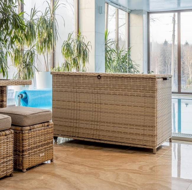 Сундук для хранения KARL 120 c колесиками бежевый Сундук для хранения KARL 120 c колесиками бежевый