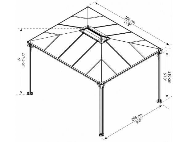 Открытая беседка MARTINIQUE 3600 GARDEN GAZEBO Открытая беседка MARTINIQUE 3600 GARDEN GAZEBO