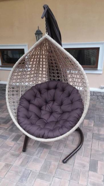 Подвесное кресло из искусственного ротанга "FRESCO-XL", бежевый Подвесное кресло из искусственного ротанга "FRESCO-XL", бежевый