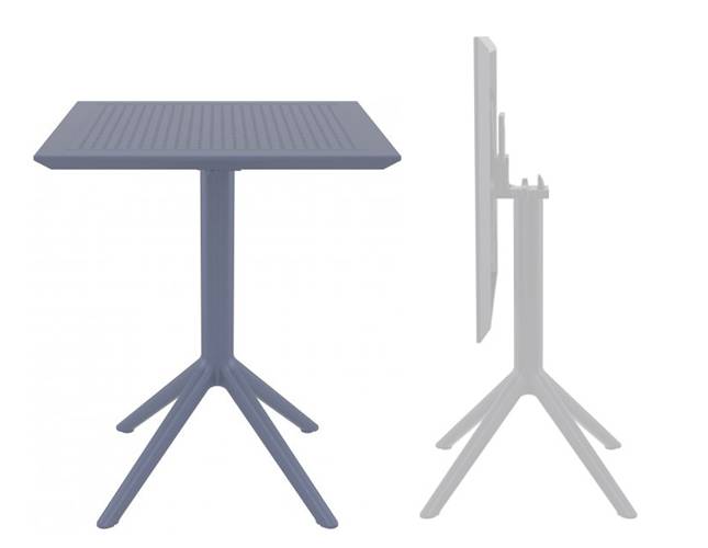 Стол пластиковый складной Sky Folding Table 60 темно-серый 600х600х740 мм Стол пластиковый складной Sky Folding Table 60 темно-серый 600х600х740 мм