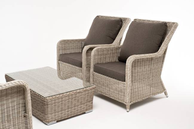 "Гляссе" лаунж-зона из искусственного ротанга, цвет бежевый "Гляссе" лаунж-зона из искусственного ротанга, цвет бежевый