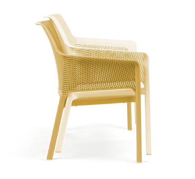 Диван пластиковый Net Bench горчичный 1160х700х860 мм