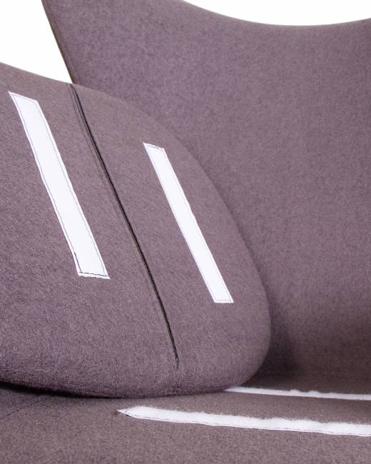 Кресло дизайнерское DOBRIN EGG, серая ткань AF7