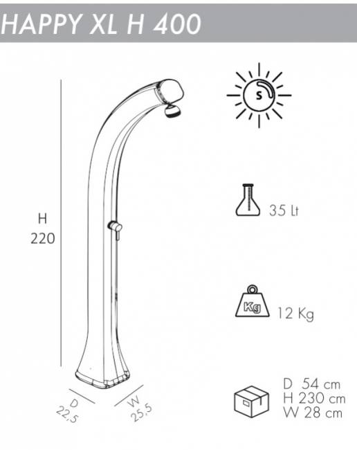 Душ солнечный Happy XL H 400 синий 225х255х2200 мм