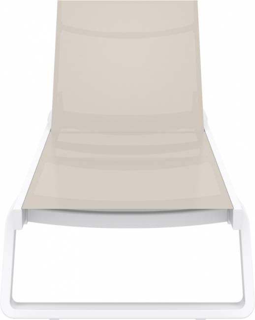 Шезлонг-лежак металлический Tropic белый, бежевый 2100х720х310 мм