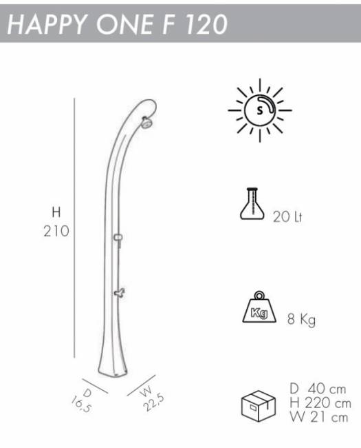 Душ солнечный Happy One F 120 тортора 165х225х2100 мм Душ солнечный Happy One F 120 тортора 165х225х2100 мм