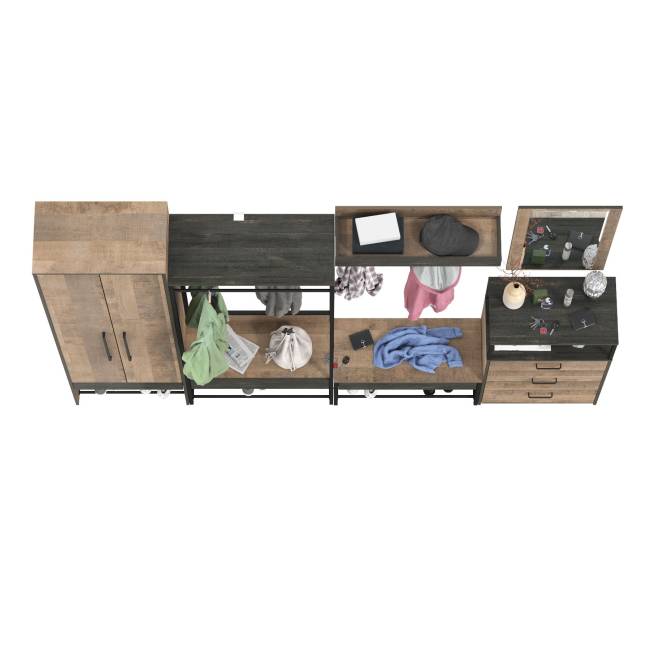 Вместительная прихожая Трувор № 244 цвет дуб гранж песочный/интра Вместительная прихожая Трувор № 244 цвет дуб гранж песочный/интра