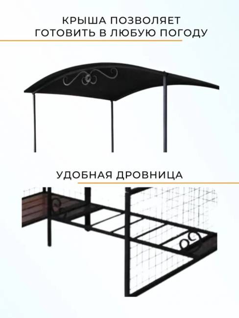 Мангал для дачи с крышей мм-26