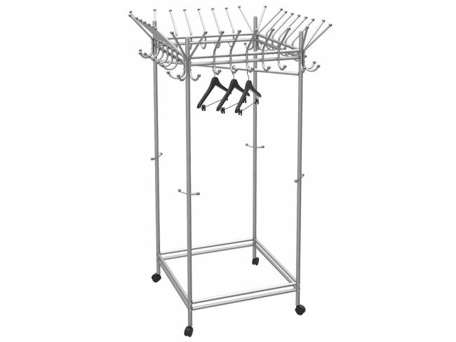 Вешалка напольная на колесах Пико 23 металлик