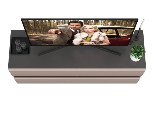 Тумба под ТВ Сидней 13.63 цвет антрацит/МДФ веллюто капучино