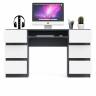 Компьютерный стол с двумя тумбами Мори МС-2 цвет графит/белый