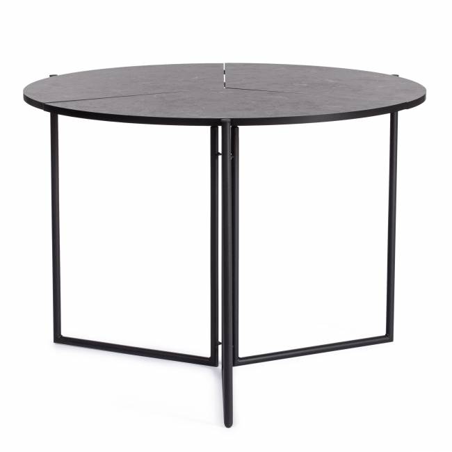 Стол складывающийся YOOP (mod. 1202) ЛДСП+меламин/металл, 100 х 100 х 72 см, чёрный мрамор/чёрный чёрный мрамор/чёрный ЛДСП+меламин/металл