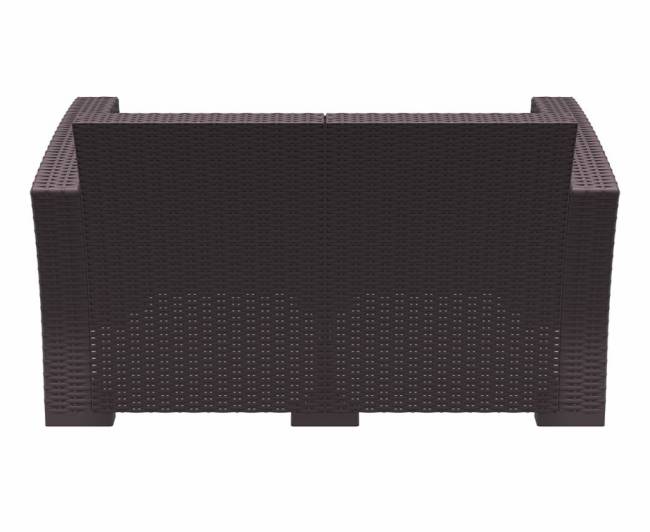 Диван пластиковый плетеный двухместный с подушками Monaco Lounge коричневый 1400х790х790 мм Диван пластиковый плетеный двухместный с подушками Monaco Lounge коричневый 1400х790х790 мм