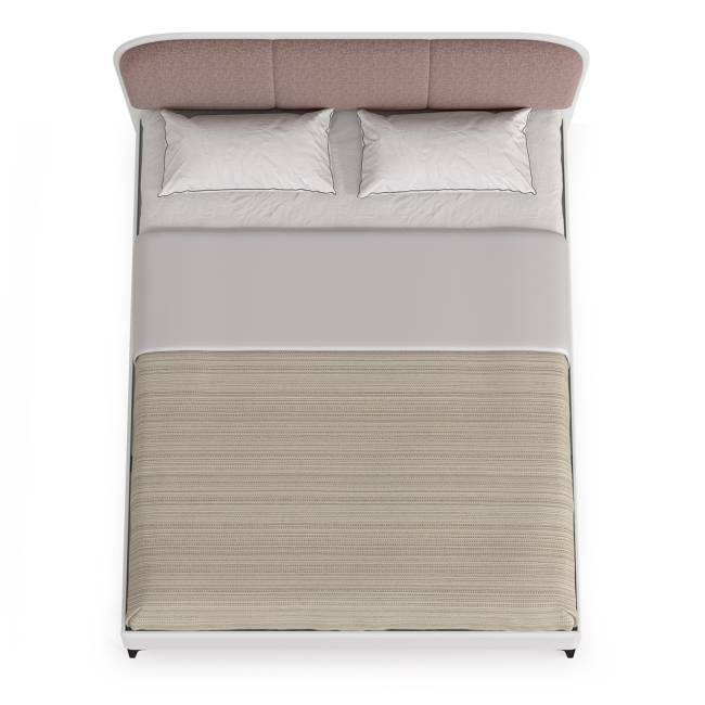 Кровать с мякгой спинкой Валенсия 11.36.02 цвет белый шагрень