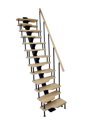 Лестница малогабаритная на монокосоуре «Гусиный шаг» 2800-3000 мм цвет серый