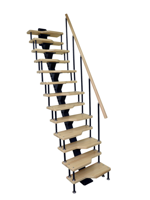 Лестница малогабаритная на монокосоуре «Гусиный шаг» 2800-3000 мм цвет серый