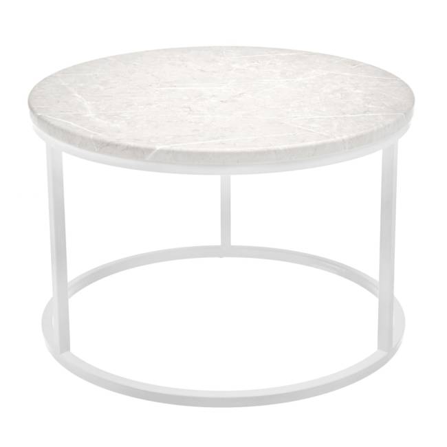 Набор кофейных столиков Tango бежевый мрамор с белыми ножками, 2шт Набор кофейных столиков Tango бежевый мрамор с белыми ножками, 2шт