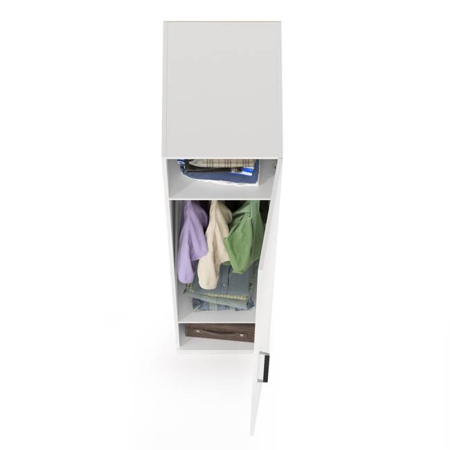 Шкаф-пенал Валенсия 13.207 цвет белый шагрень