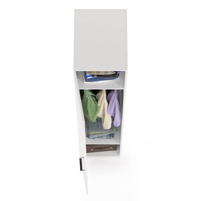 Шкаф-пенал Валенсия 13.207 цвет белый шагрень