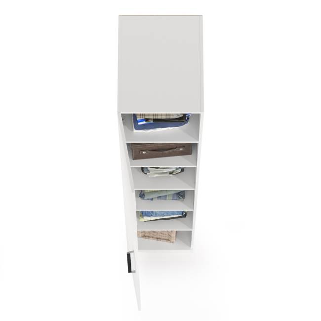 Шкаф-пенал Валенсия 13.207 цвет белый шагрень