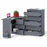 Высокий комод 700 пять ящиков и угловой компьютерный стол МС-16 правый серии Мори цвет графит Высокий комод 700 пять ящиков и угловой компьютерный стол МС-16 правый серии Мори цвет графит
