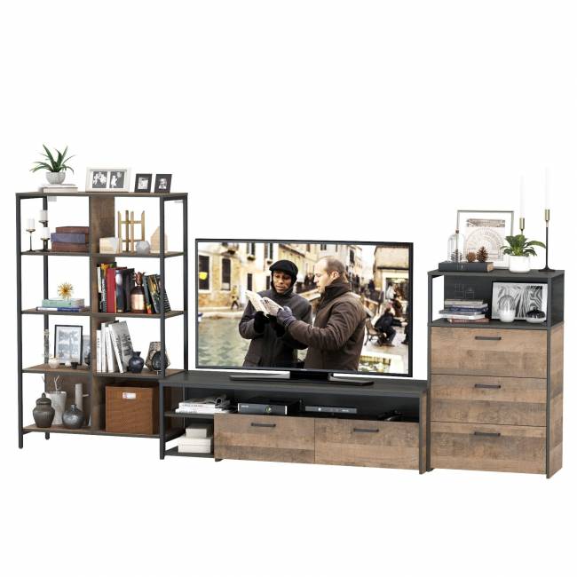 Стенка в гостиную Трувор № 86 цвет дуб гранж песочный/интра Стенка в гостиную Трувор № 86 цвет дуб гранж песочный/интра