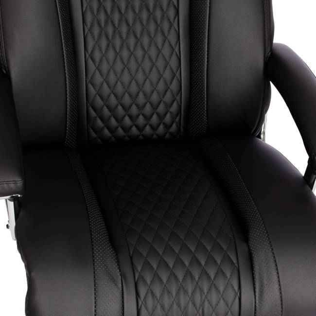 Кресло Trust (max) кож/зам, черный/черный стеганный/черный, 36-6/36-6/36-6/06 черный/черный стеганный/черный кож/зам