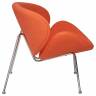 Кресло дизайнерское DOBRIN EMILY, оранжевая ткань AF, хромированная сталь