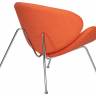 Кресло дизайнерское DOBRIN EMILY, оранжевая ткань AF, хромированная сталь