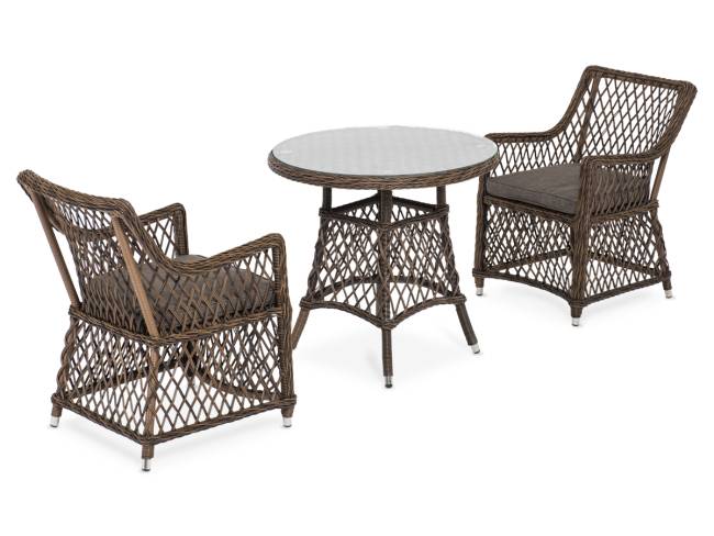 "Эспрессо - 80 L" обеденная группа плетеная, цвет коричневый