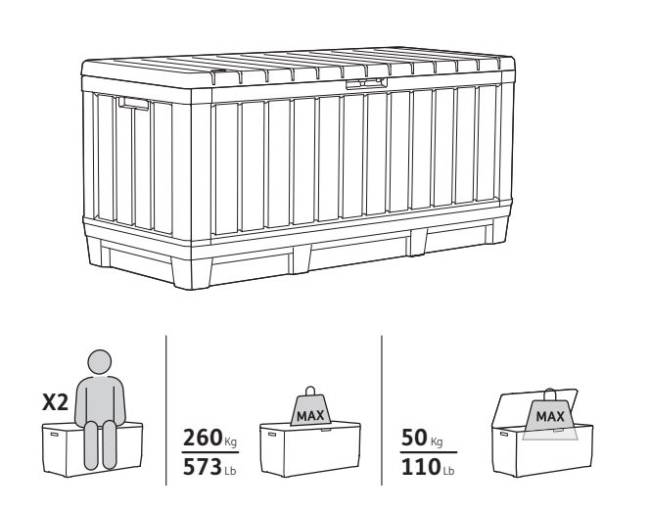 Сундук Кенвуд (KENTWOOD STORAGE BOX) 350л, графит