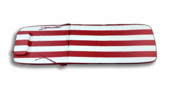 Матрас для шезлонгов Premium бело-красный