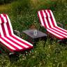 Матрас для шезлонгов Premium бело-красный