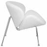 Кресло дизайнерское DOBRIN EMILY, белый (букле) ткань , хромированная сталь