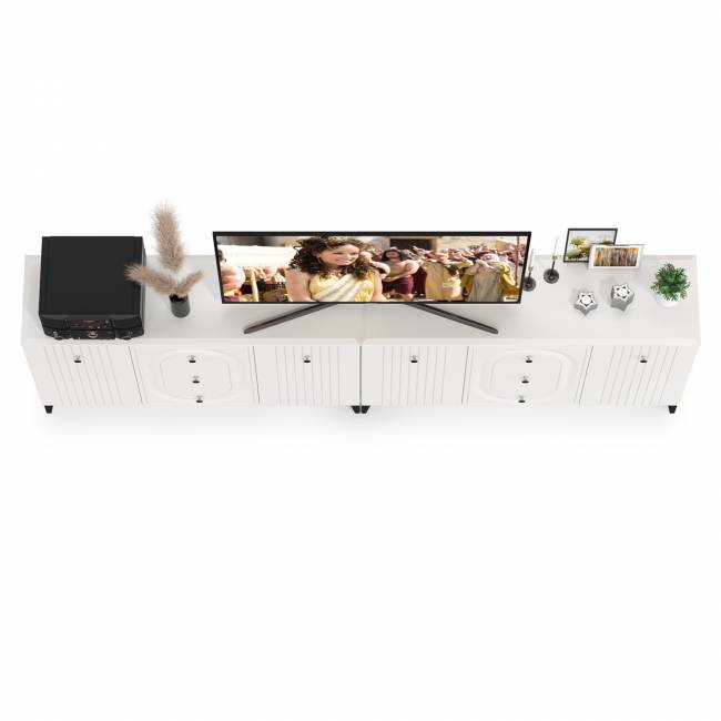 Два Комода Валенсия можно использовать как ТВ-тумбу цвет белый шагрень Два Комода Валенсия можно использовать как ТВ-тумбу цвет белый шагрень