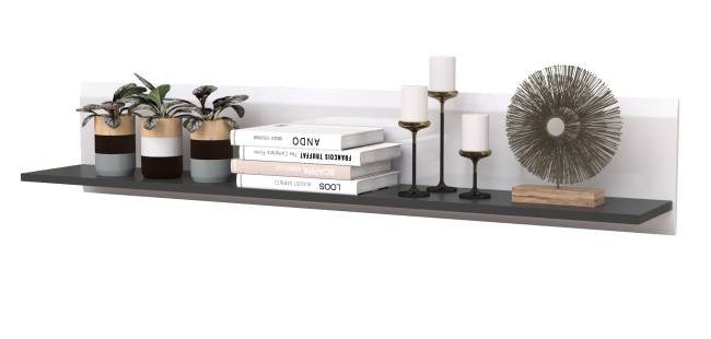 Полка открытая Сидней 16.486 цвет МДФ белый глянец/чёрный Полка открытая Сидней 16.486 цвет МДФ белый глянец/чёрный