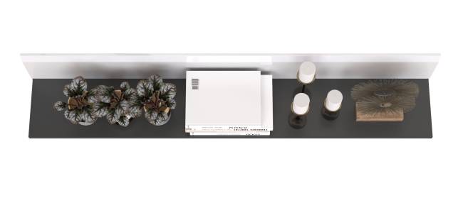 Полка открытая Сидней 16.486 цвет МДФ белый глянец/чёрный Полка открытая Сидней 16.486 цвет МДФ белый глянец/чёрный