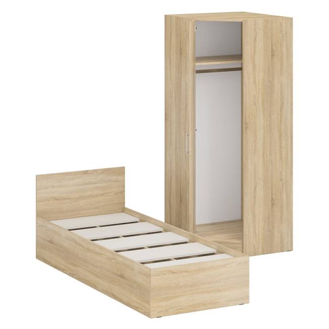 Кровать односпальная 800 с угловым шкафом Стандарт цвет дуб сонома