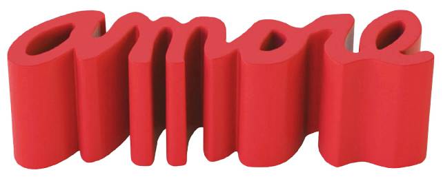 Скамья пластиковая дизайнерская Amore Standard пламенный красный 1450х380х450 мм