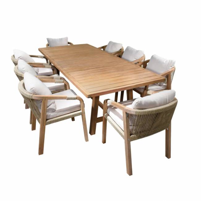 Кресло деревянное с подушками Rimini KD натуральный, бежевый 550х660х750 мм