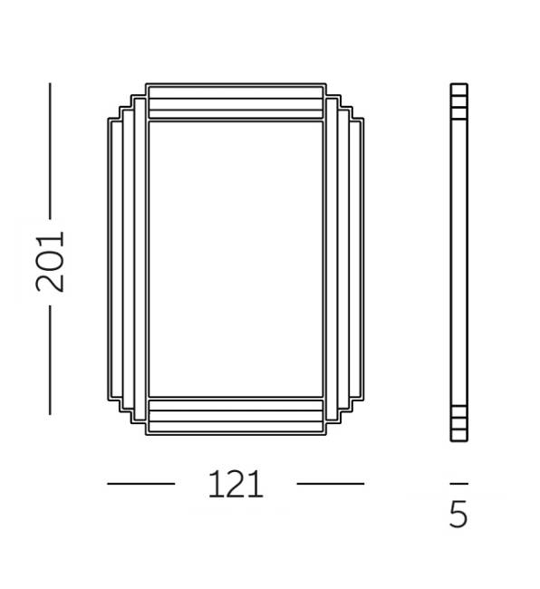 Зеркало пластиковое Cordiale Mirror L Standard 1210х50х2010 мм Зеркало пластиковое Cordiale Mirror L Standard 1210х50х2010 мм