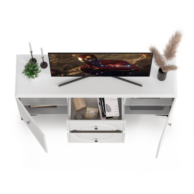 Тумба под ТВ Валенсия 16.45 цвет белый шагрень