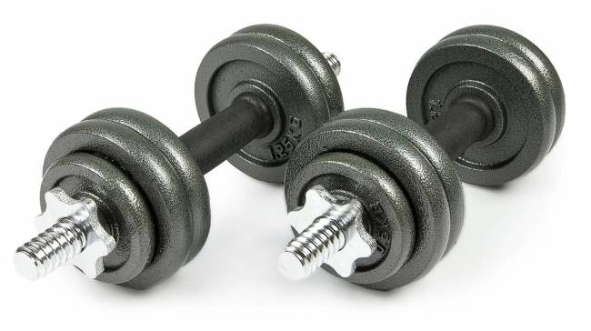 Набор металлических гантелей в чемодане "ATLAS SPORT", 15кг