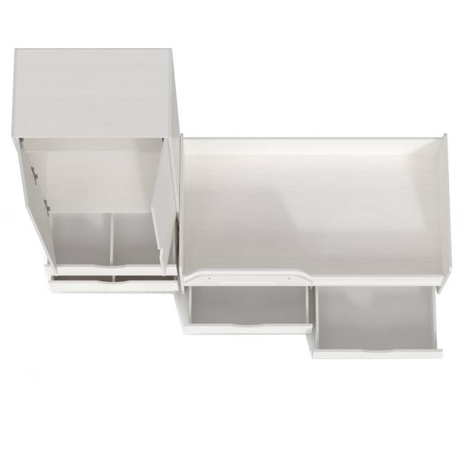 Кровать детская с ящиками со шкафом Уна цвет белый