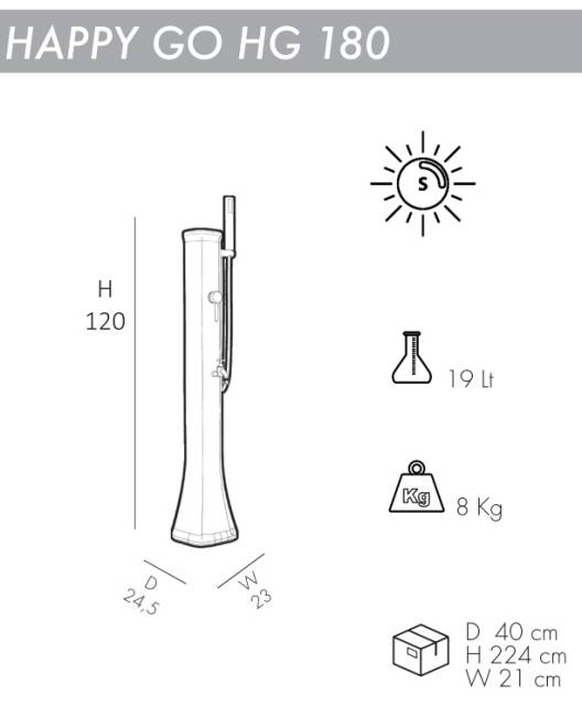 Душ солнечный для ног Happy Go HG 180 245х230х1200 мм