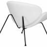 Кресло дизайнерское DOBRIN EMILY, белый (букле) ткань, черное основание