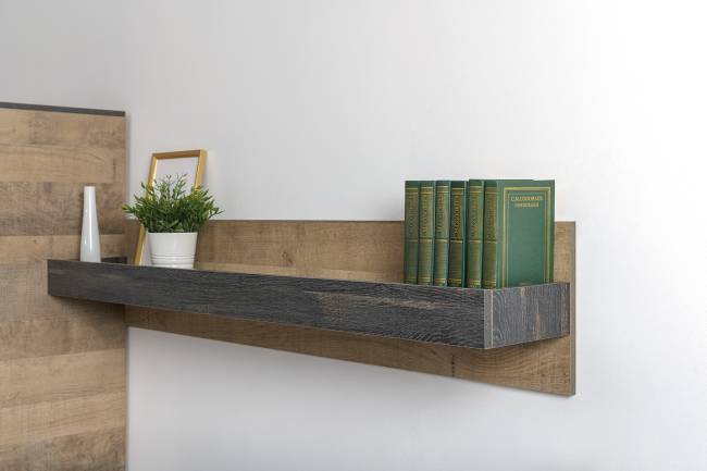 Две тумбы для аппаратуры с двумя навесными полками Трувор цвет дуб гранж песочный/интра Две тумбы для аппаратуры с двумя навесными полками Трувор цвет дуб гранж песочный/интра