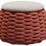 Пуф-столик плетеный с подушкой Pouf терракотовый, светло-бежевый Ø670х405 мм Пуф-столик плетеный с подушкой Pouf терракотовый, светло-бежевый Ø670х405 мм