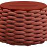 Пуф-столик плетеный с подушкой Pouf терракотовый, светло-бежевый Ø670х405 мм Пуф-столик плетеный с подушкой Pouf терракотовый, светло-бежевый Ø670х405 мм
